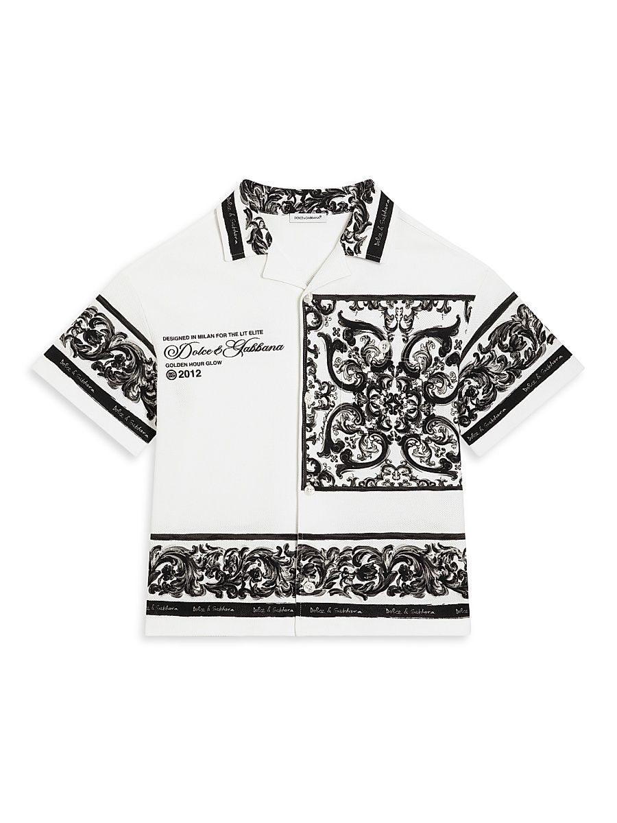 Little Boy's & Boy's Majolica Logo Shirt - White Nero - Size 12