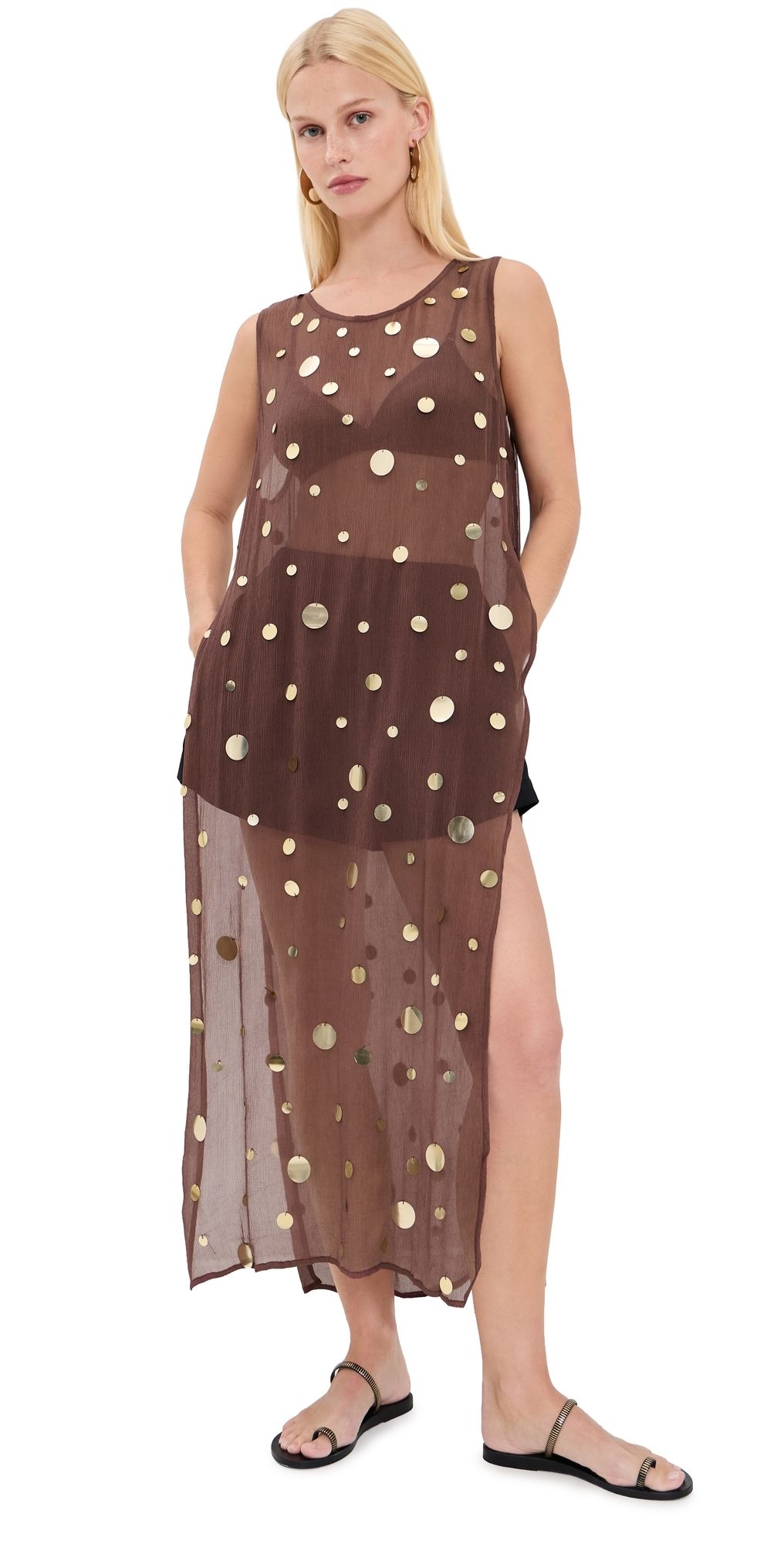 Chan Luu Chloe Sequin Tunic WALNUT One Size