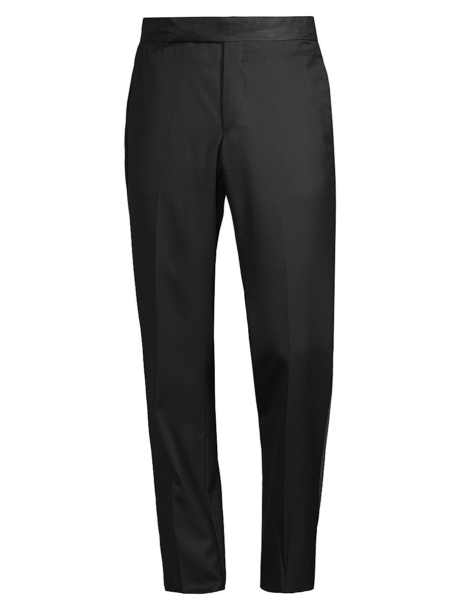 Men's Wool Tuxedo Pants - Black - Size 30