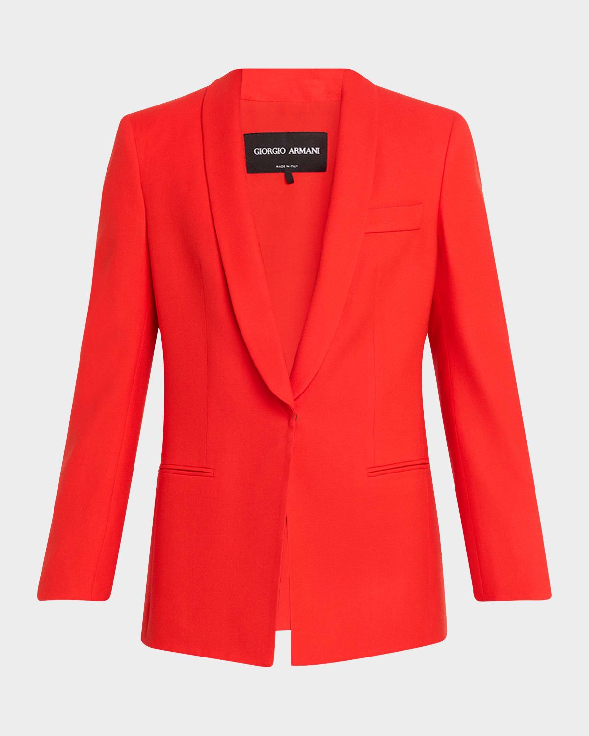 Virgin Wool Single-Breasted Longline Blazer