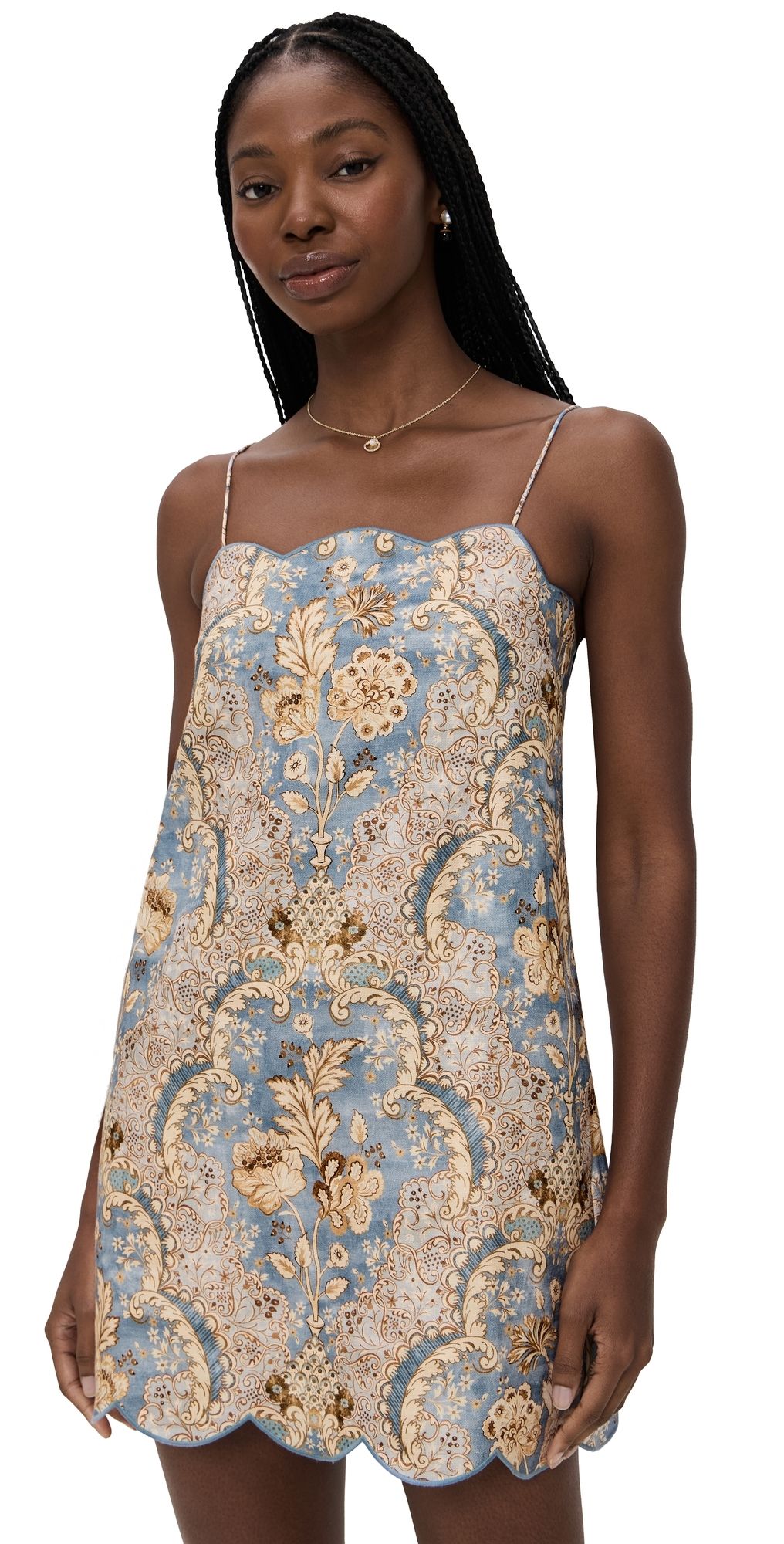 Zimmermann Daylight Scallop Mini Dress Damask Denim 3