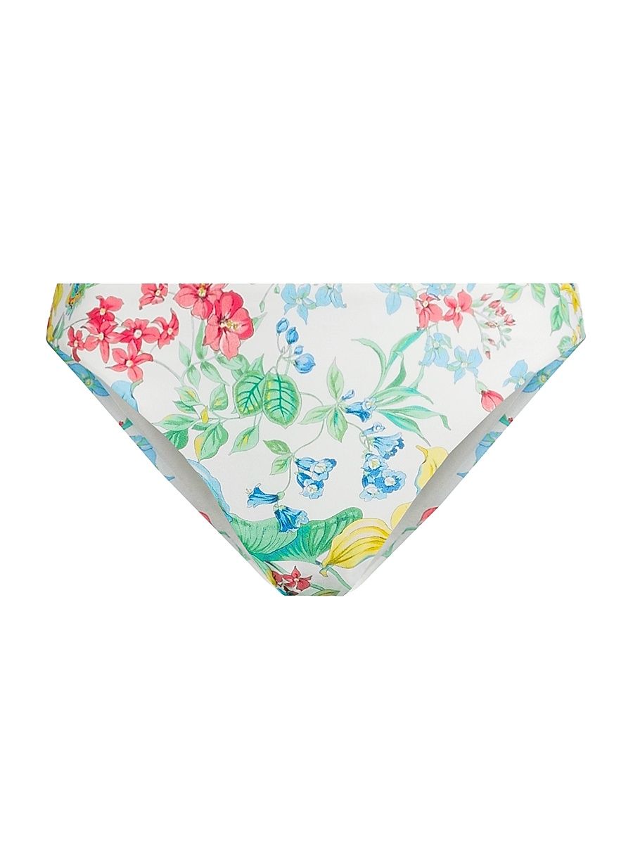 Women's Frany Floral Bikini Bottom - Ivory Multi - Size Large