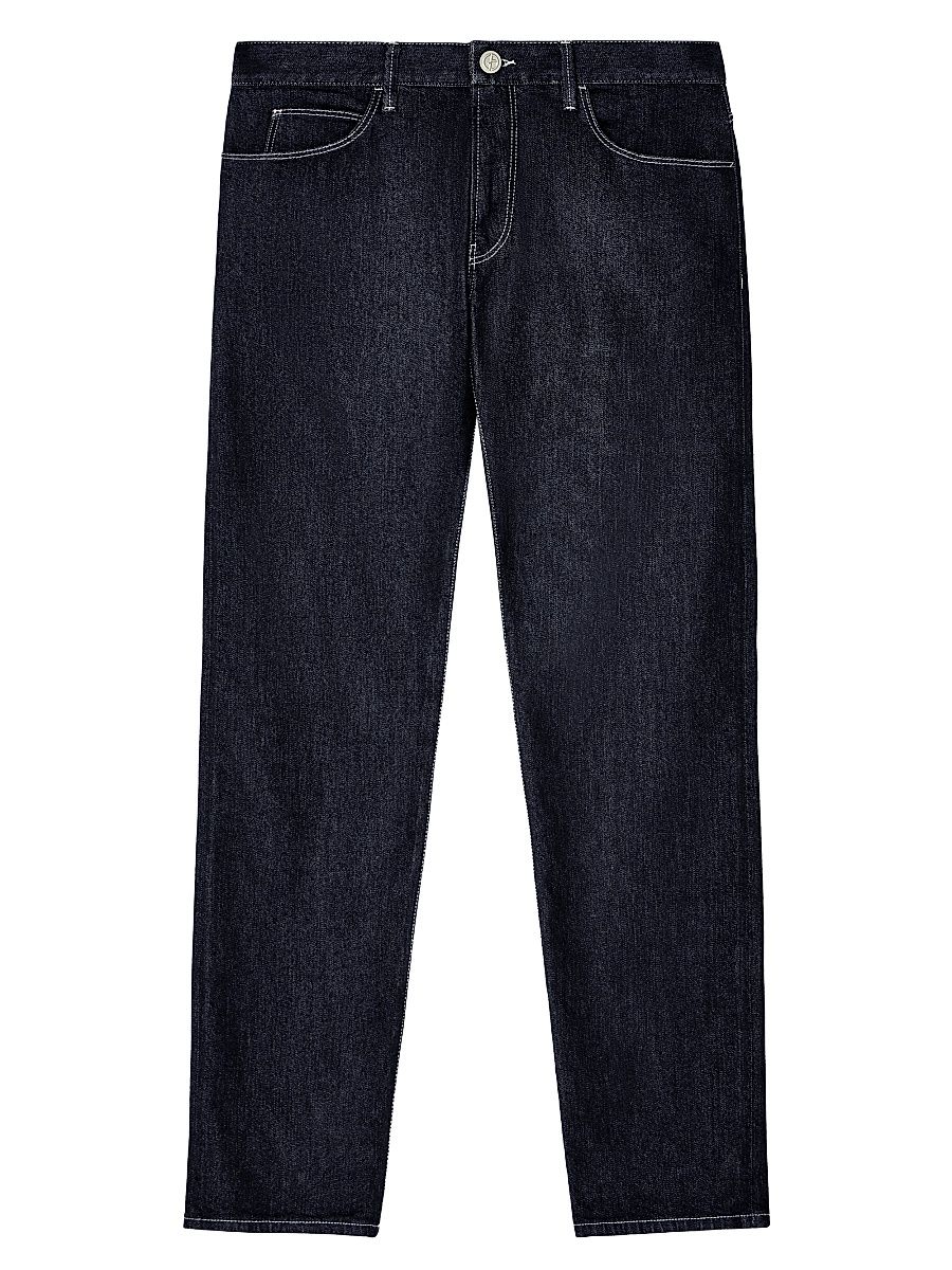 Men's Five-Pocket Slim Straight-Leg Jeans - Black Denim - Size 32