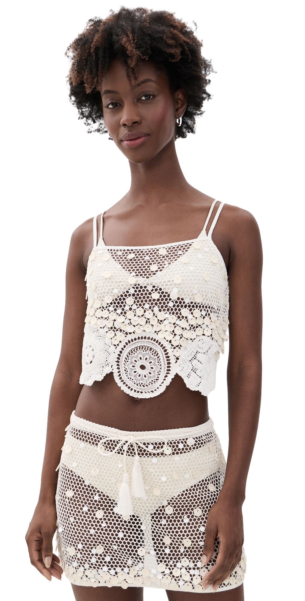 Never Fully Dressed Shell Embellished Cami Top Pastel Morocco M