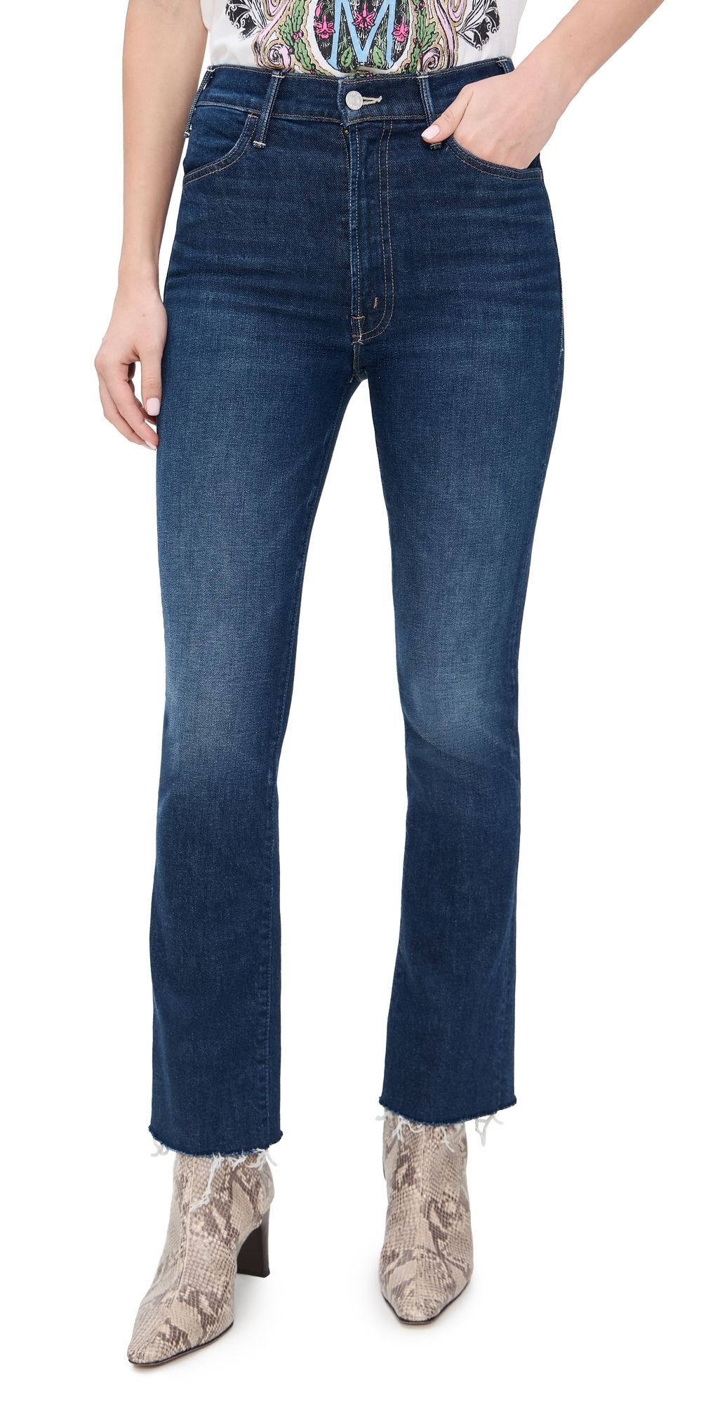 MOTHER The Hustler Flood Fray Jeans Kicks And Riffs 28