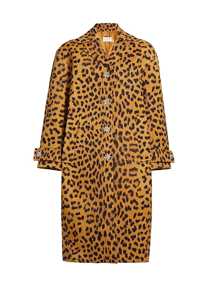Women's Crush Jacquard Barrel Coat - Leopard - Size 2