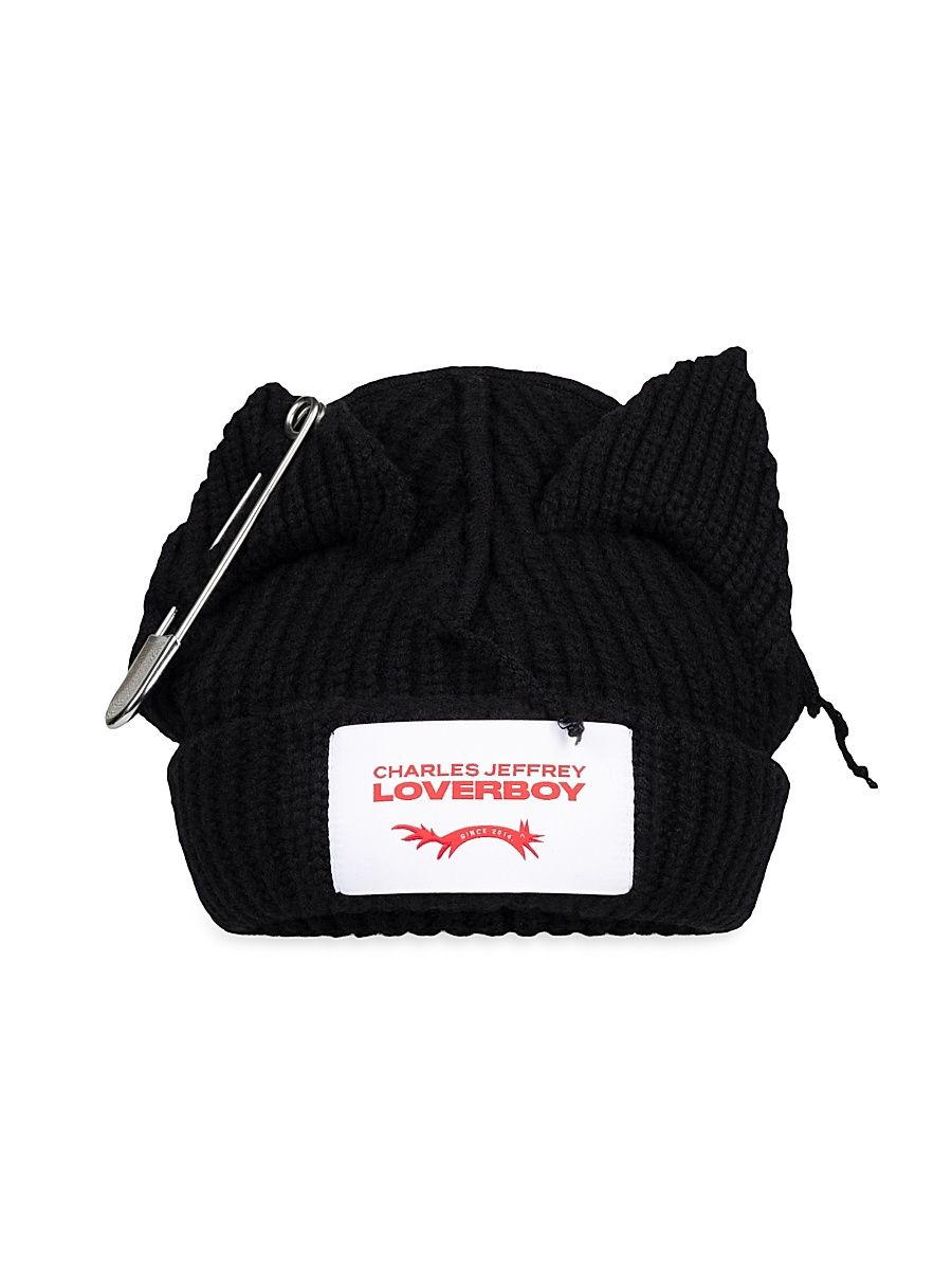 Men's Clash Of Clans x Charles Jeffrey Loverboy Chunky Punk Ears Beanie - Black