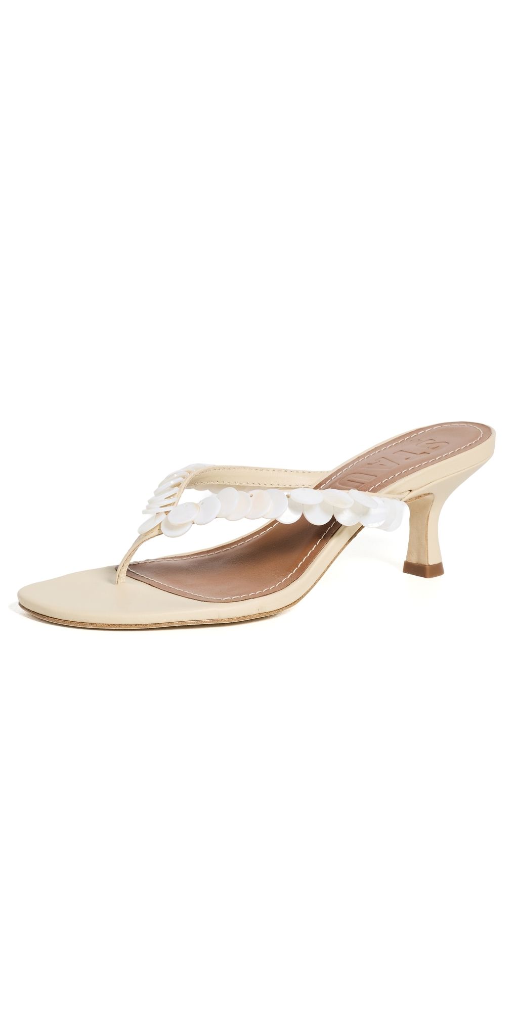 STAUD Freja Kitten Heel Sandals Cream 37.5