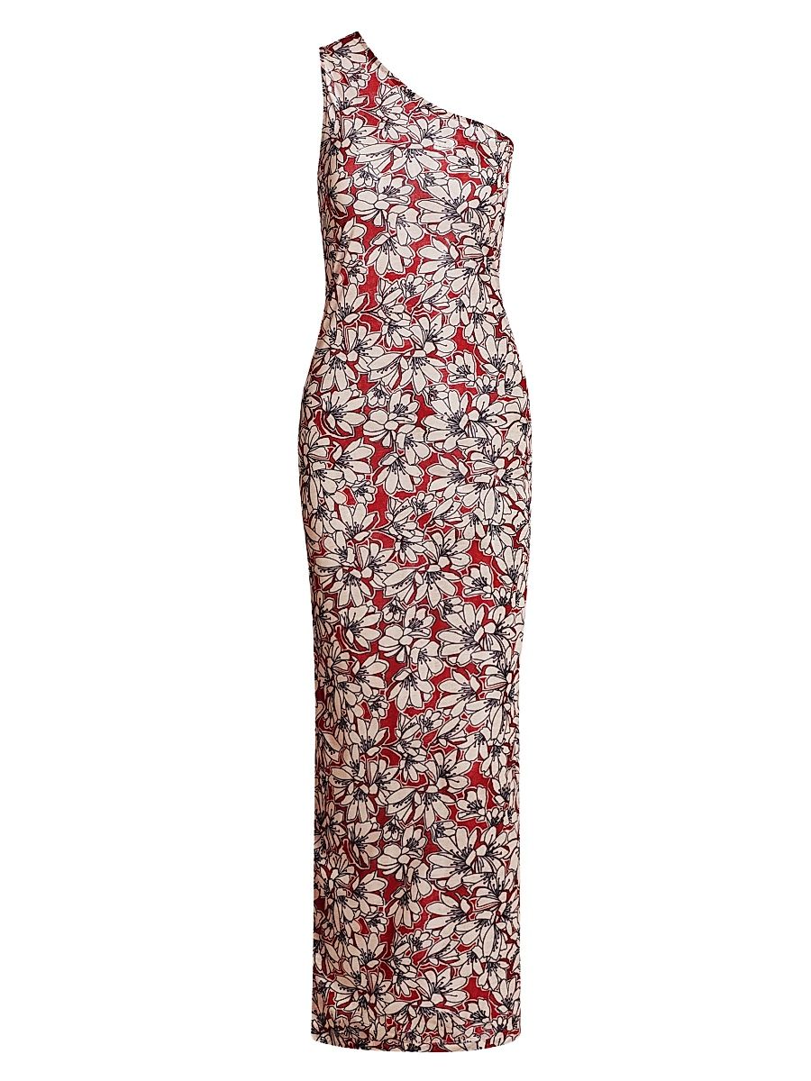 Women's Anouk Floral One-Shoulder Maxi Dress - Desert Daisies - Size XL