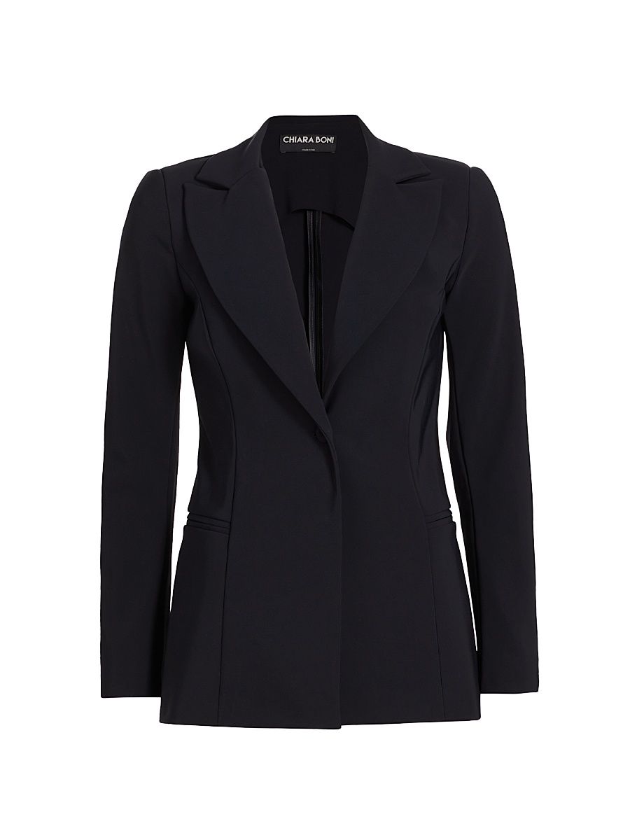 Women's Alex Jersey Single-Button Blazer - Black - Size 4