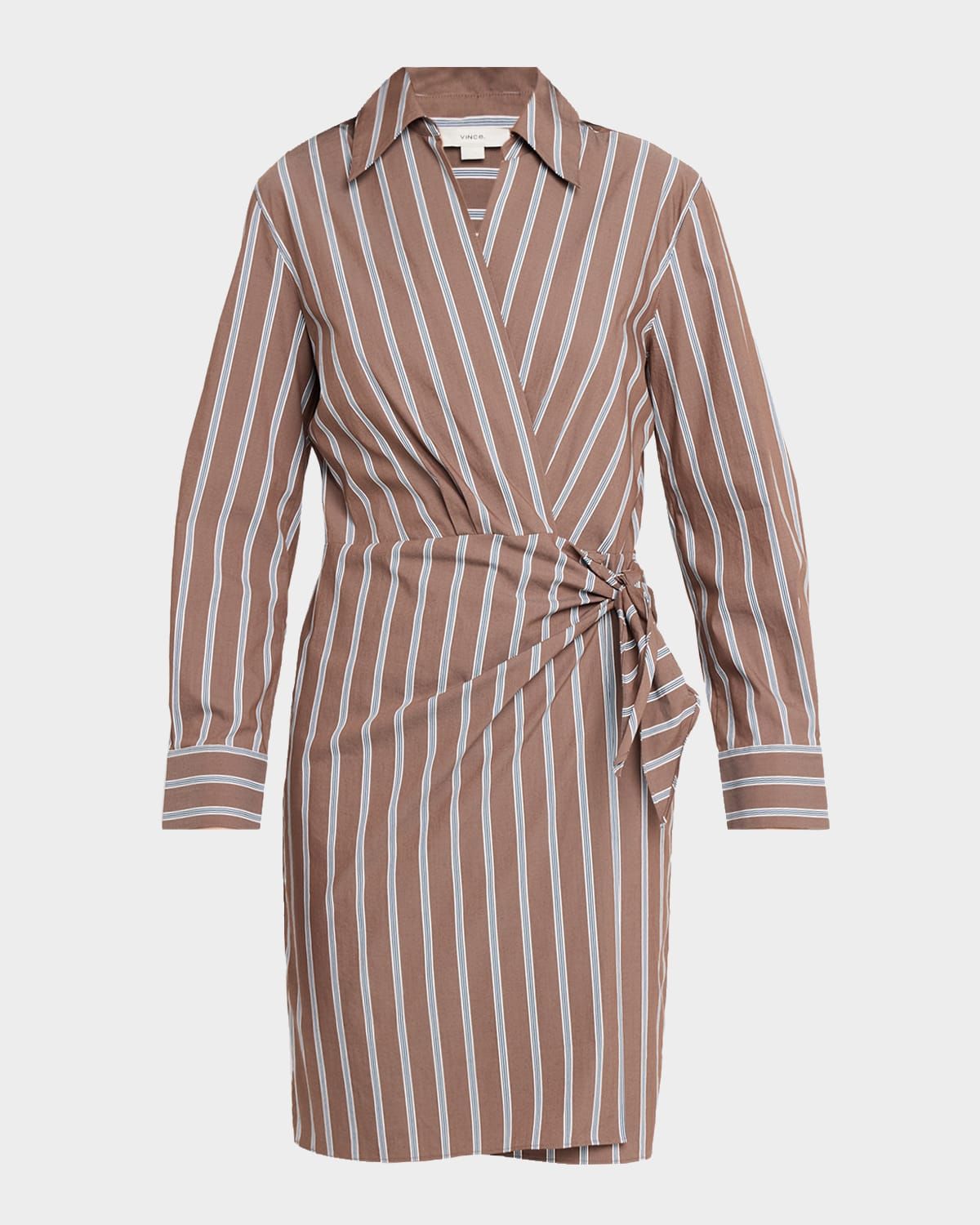 Stripe Wrap Shirtdress