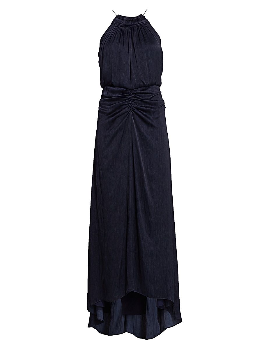 Women's Slub Microsatin Gown - Navy - Size 12