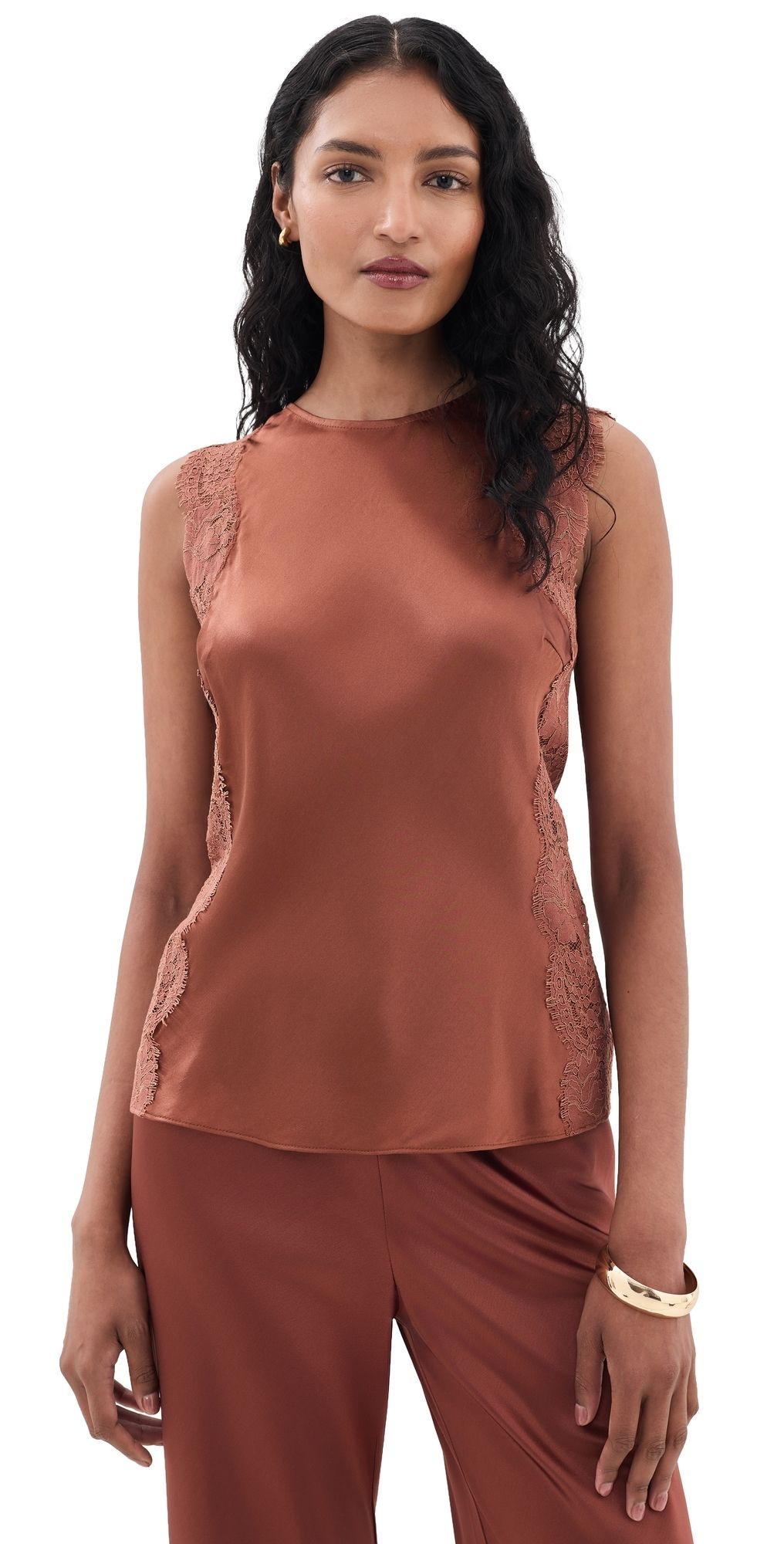 CAMI NYC Milla Silk Top Affogato XXS