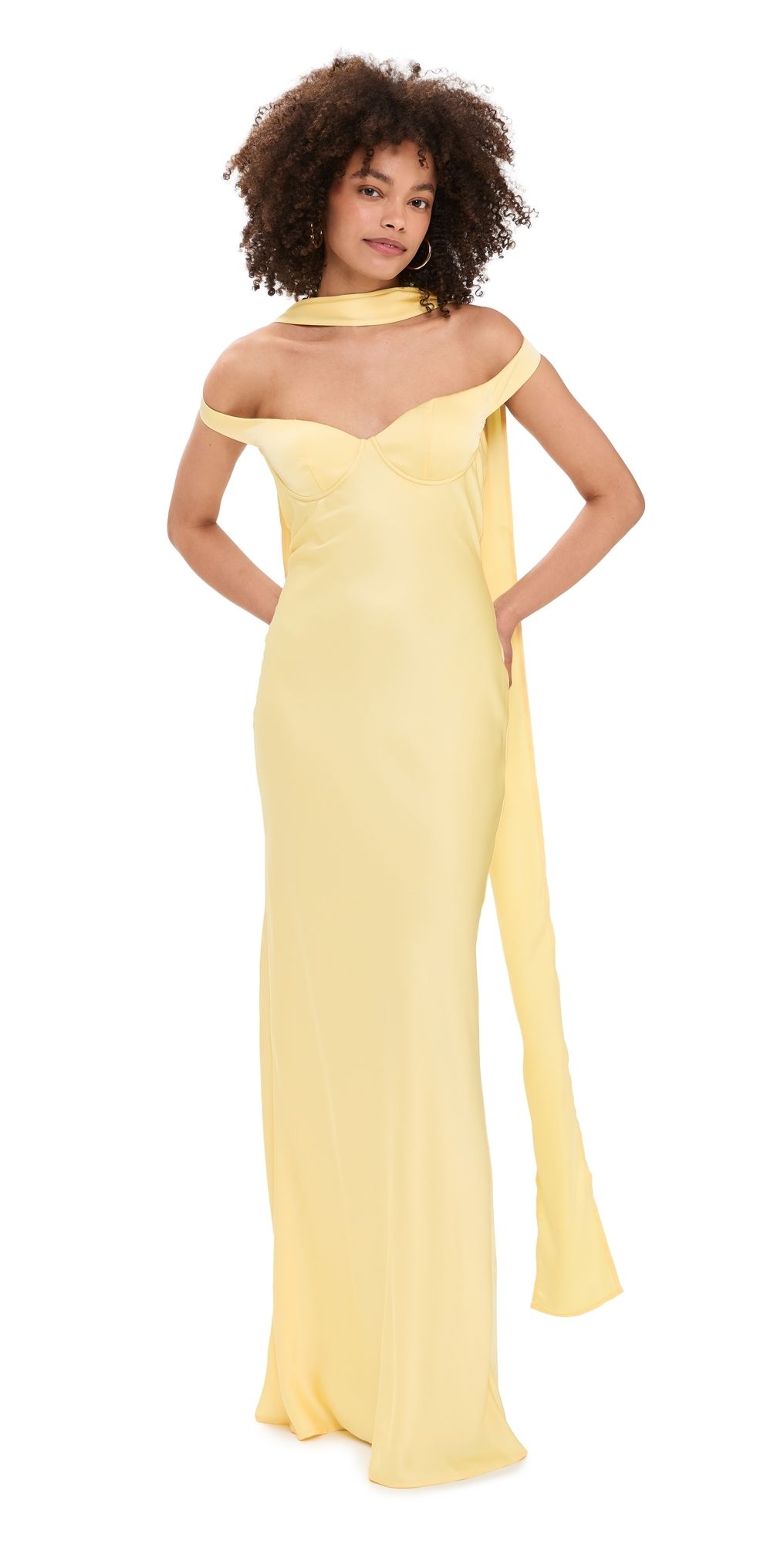 Runaway the Label Raphaella Off Shoulder Maxi Dress Buttermilk XS