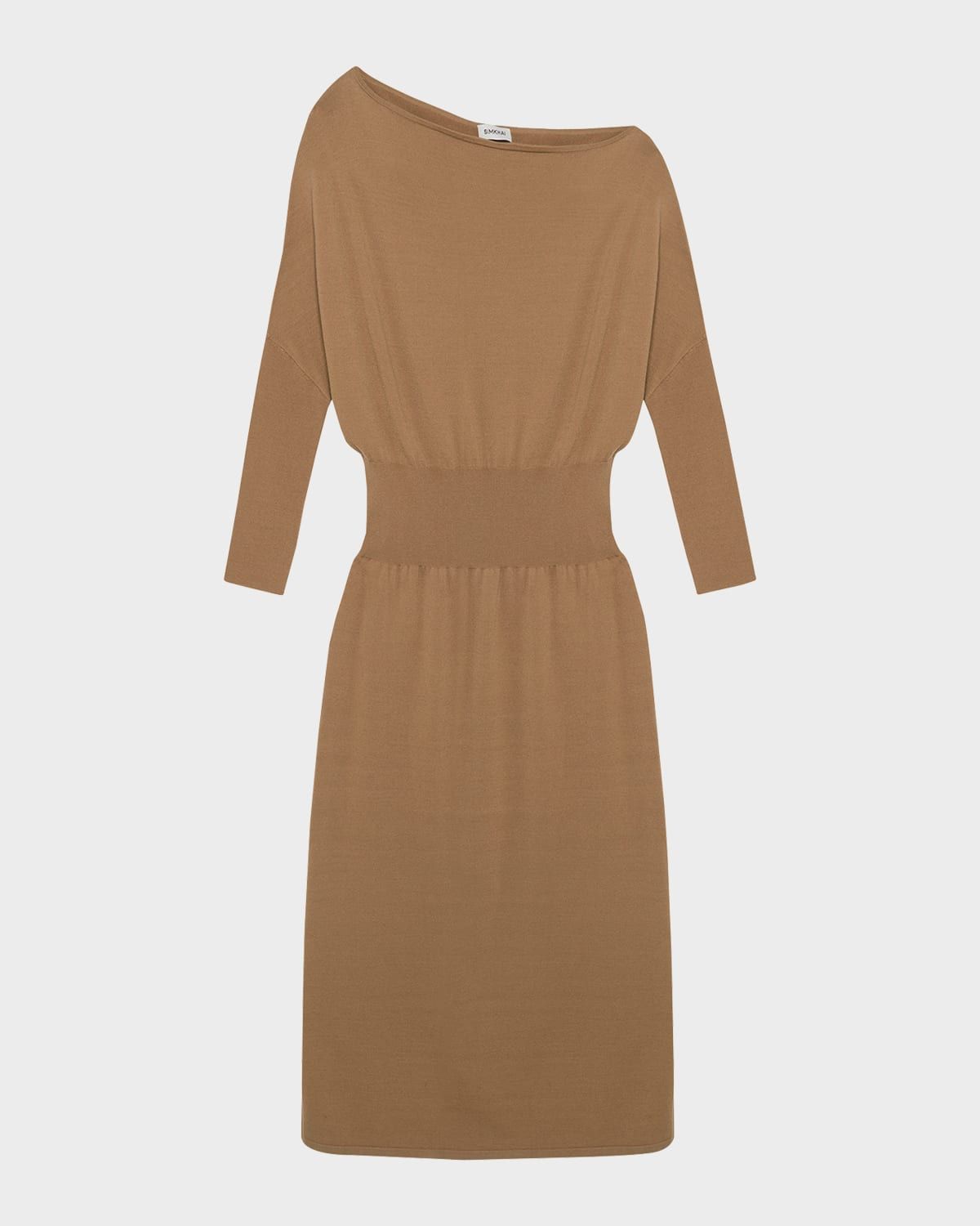 Janese Off-The-Shoulder Knit Midi Dress