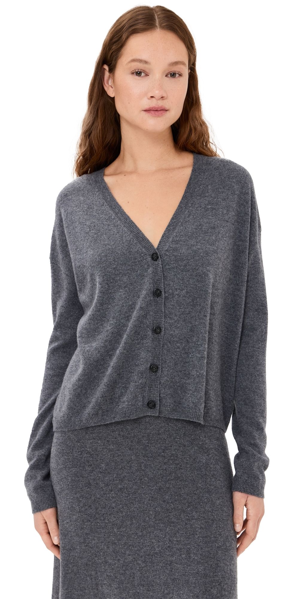LISA YANG Abby Cashmere Cardigan Graphite 1