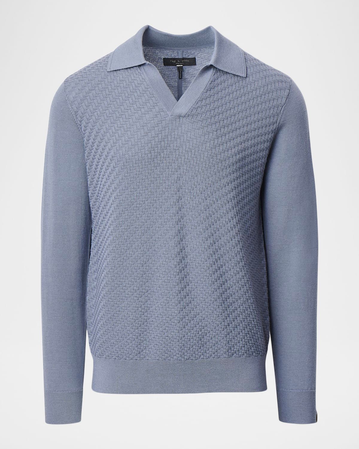 Men & apos;s Charles Wool Johnny Collar Polo Sweater