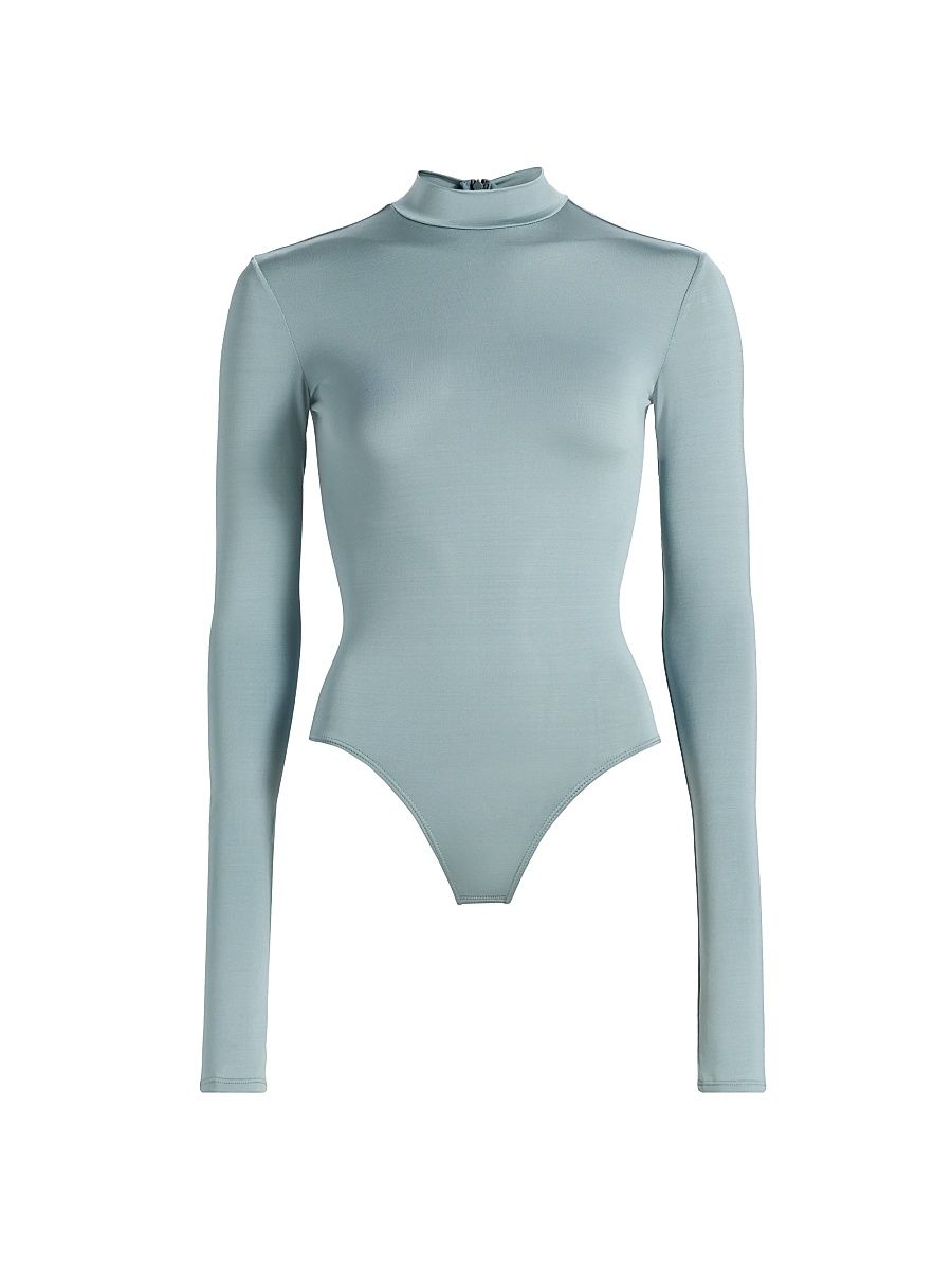 Women's Jersey Slim-Fit Bodysuit - Light Slate - Size XL