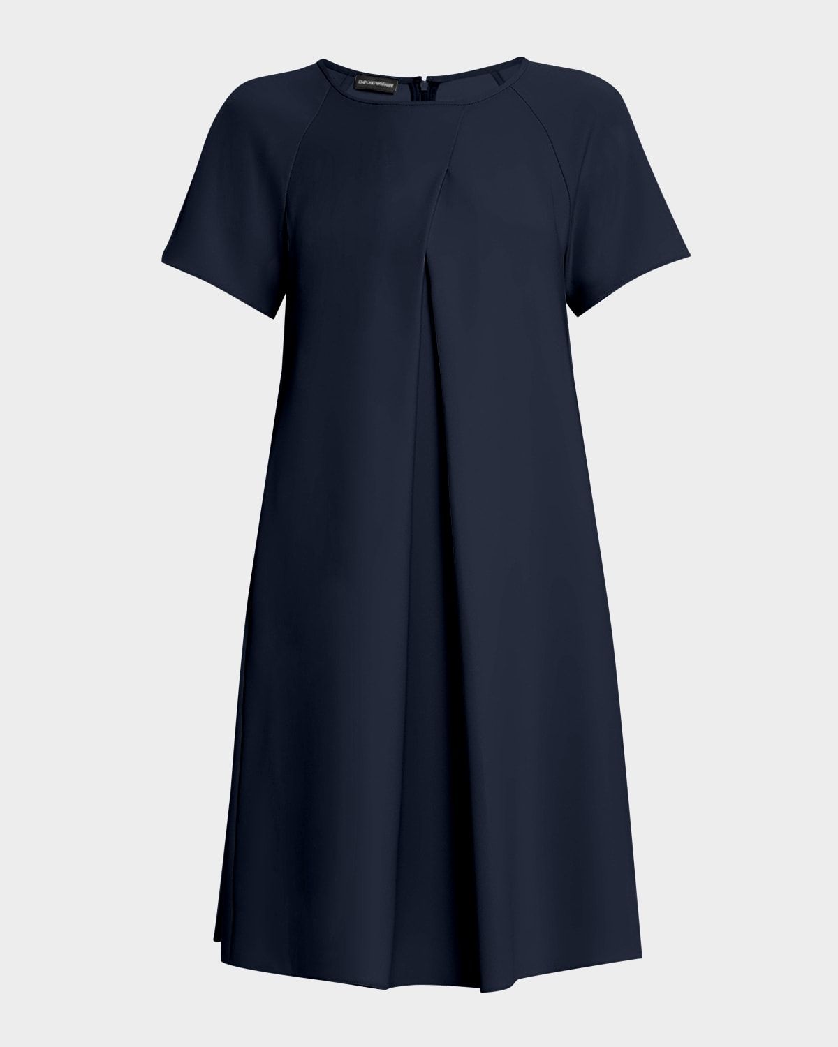 Pleated Techno Cady Babydoll Mini Dress