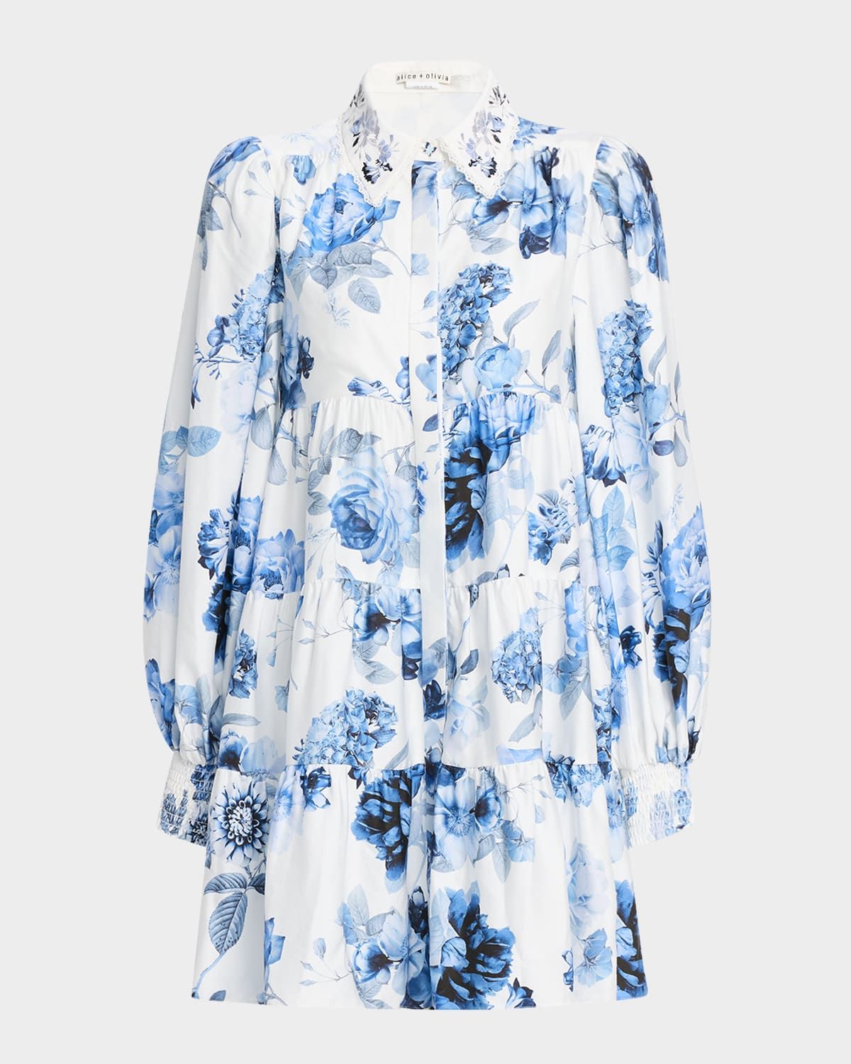 Junia Embroidered Collar Mini Shirtdress