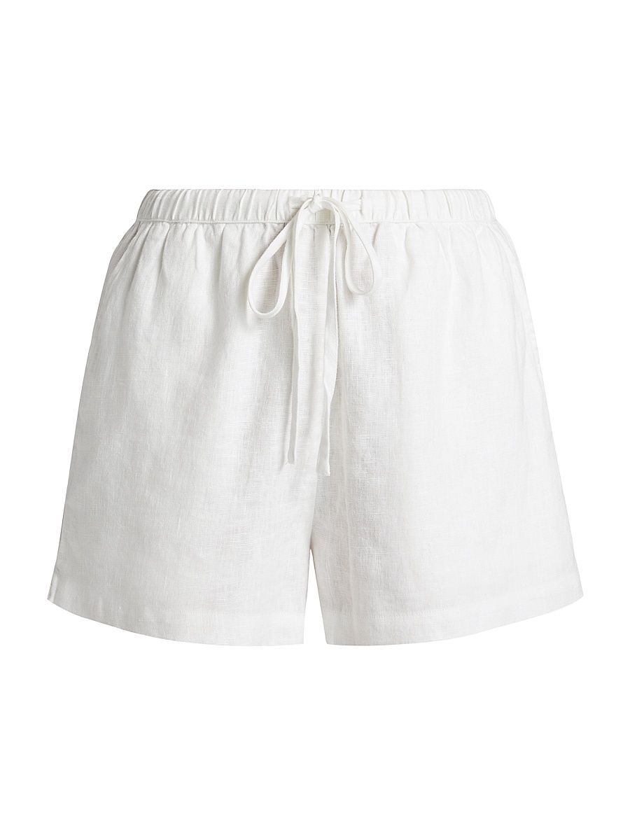 Women's Jenner Linen Drawstring Shorts - White - Size XL