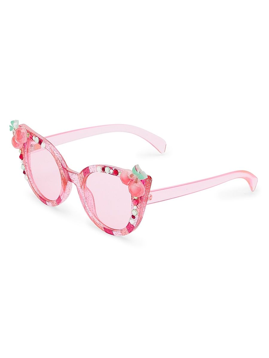 Girl's Crystal Cherry Cat-Eye Sunglasses - Pink