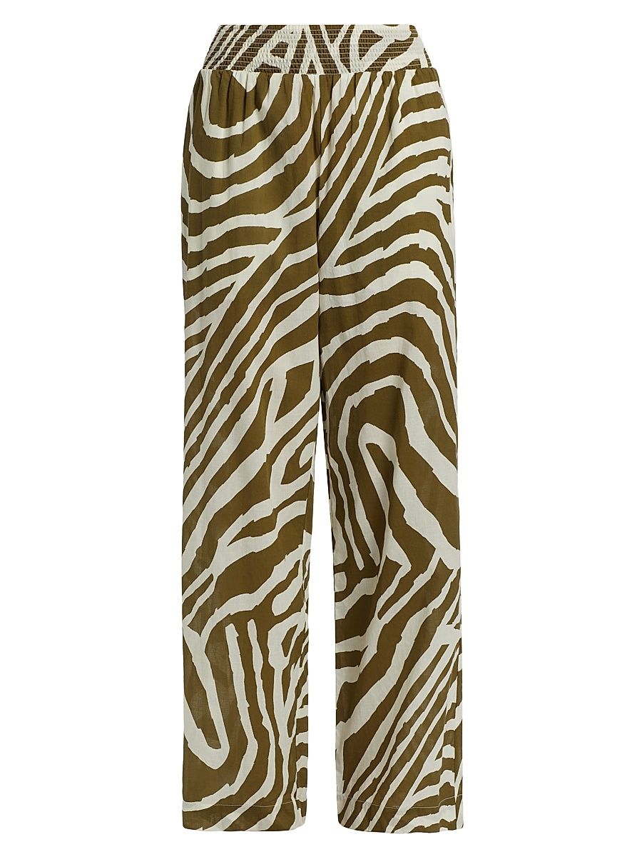 Women's Brendon Zebra Trousers - Selva - Size Large
