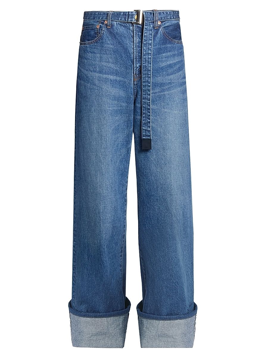 Men's Levi's x Sacai Belted Wide-Leg Jeans - Blue - Size XL