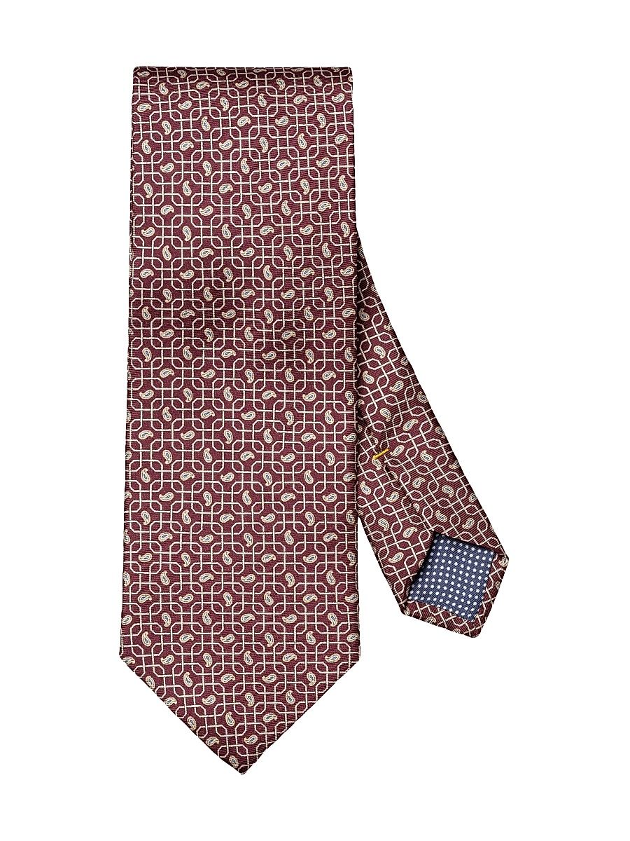 Men's Paisley Silk Tie - Red