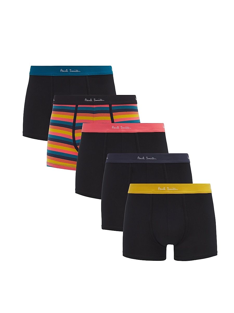 Men's 5-Pack Stretch-Cotton Boxer Briefs - Black - Size XL
