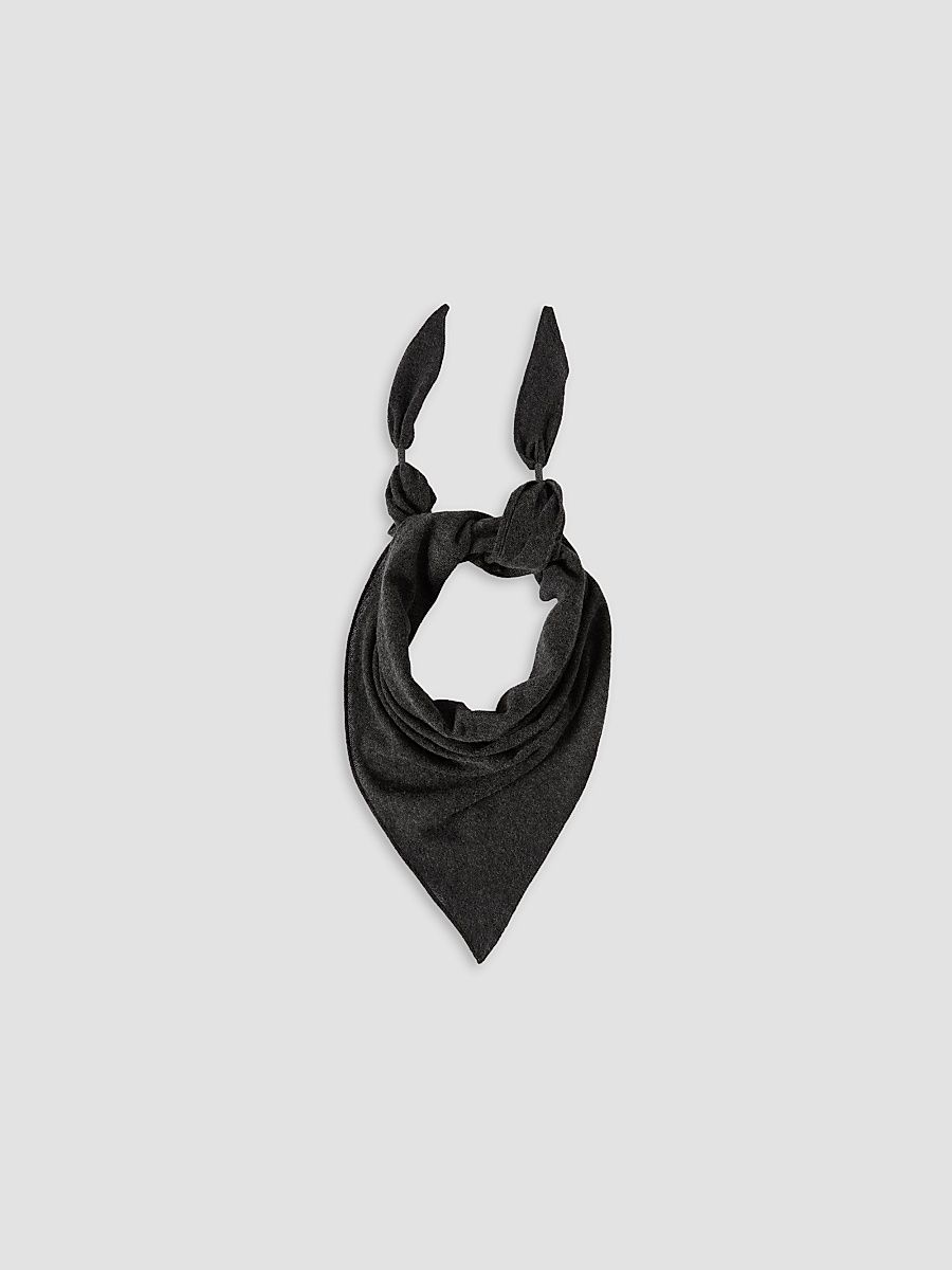 Women's Cashmere Scarf with Shiny Details - Anthracite