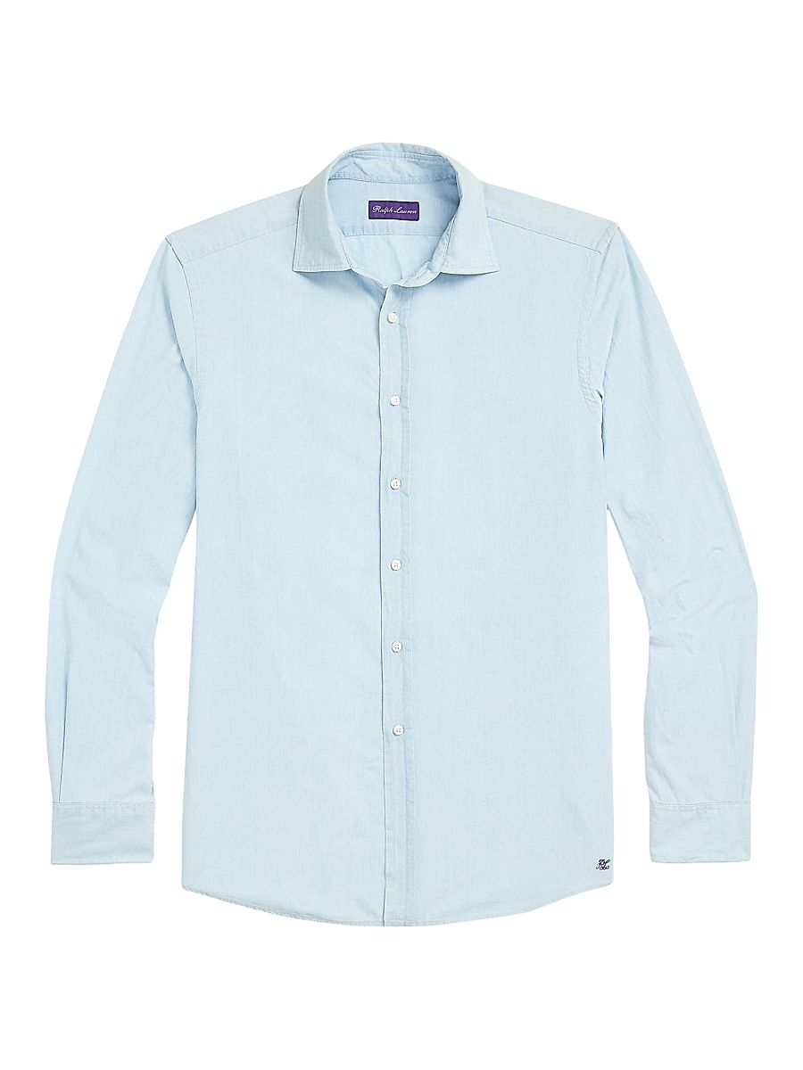 Men's Washed Chambray Shirt - Blue - Size XXL