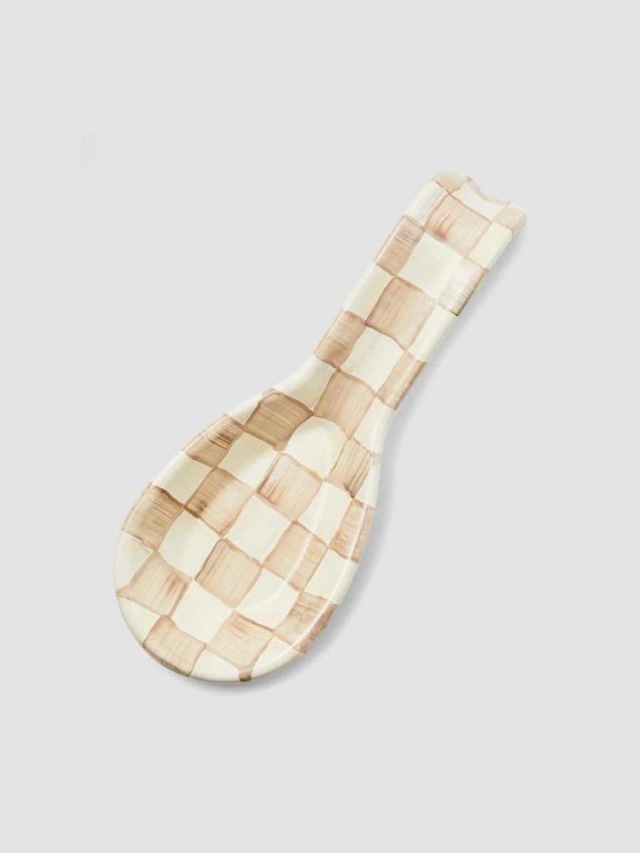MacKenzie-Childs Mocha Check Spoon Rest