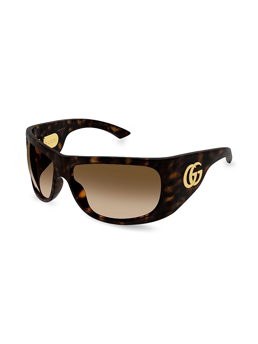 Women's Double G 66MM Geometric Sunglasses - Gold Brown