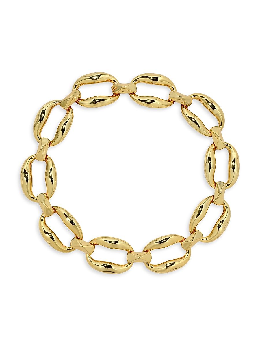 Women's Molten 14K-Gold-Plated Oval-Link Chain Necklace - Gold