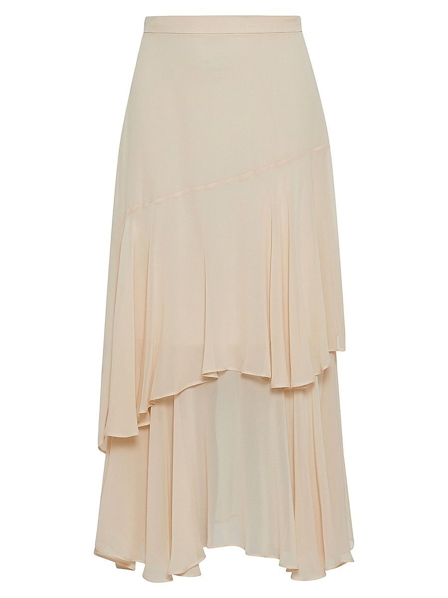 Women's Silk Skirt - Wool White - Size 14