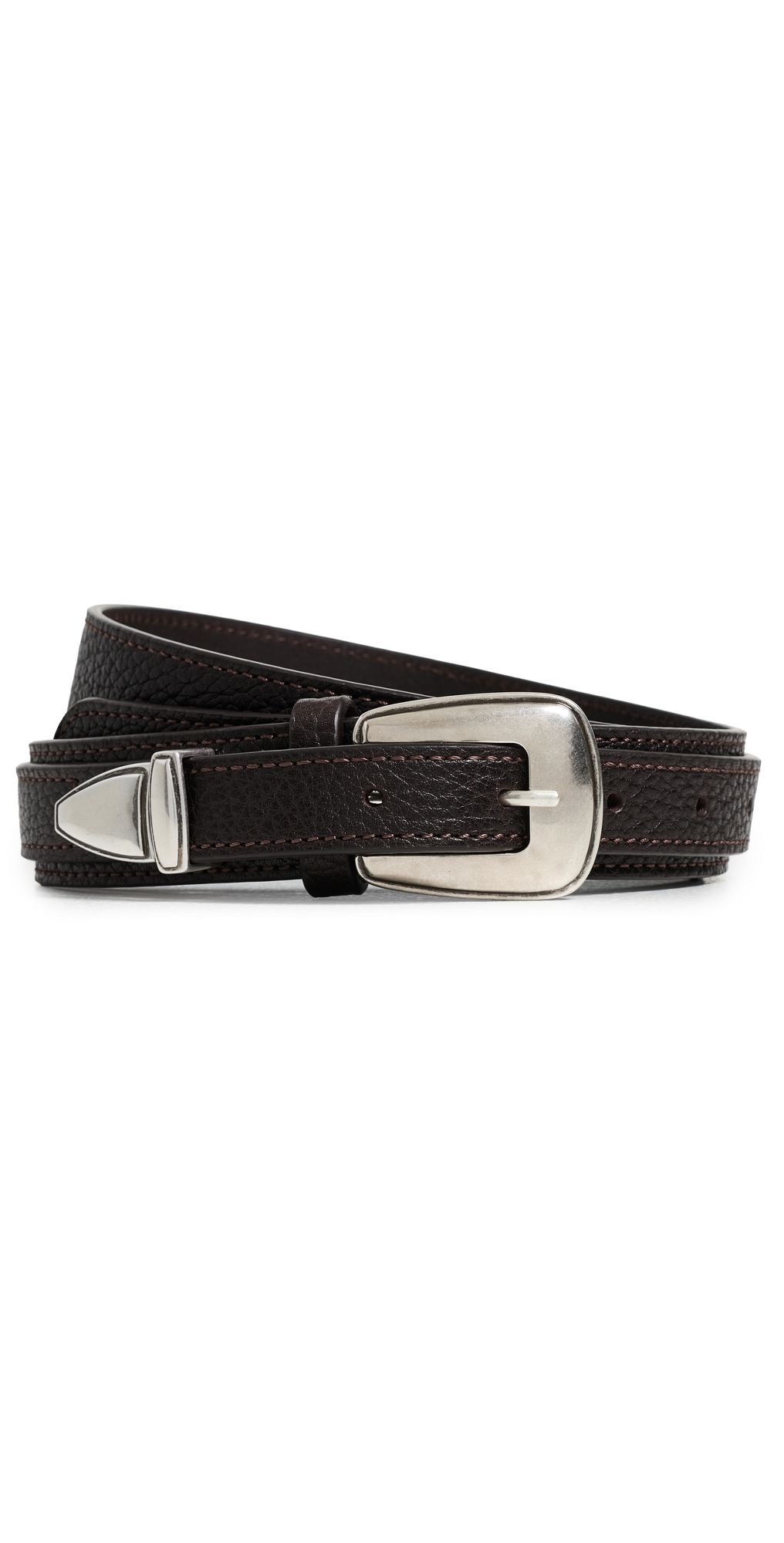 Lemaire Minimal Western Leather Belt Dark Brown 100