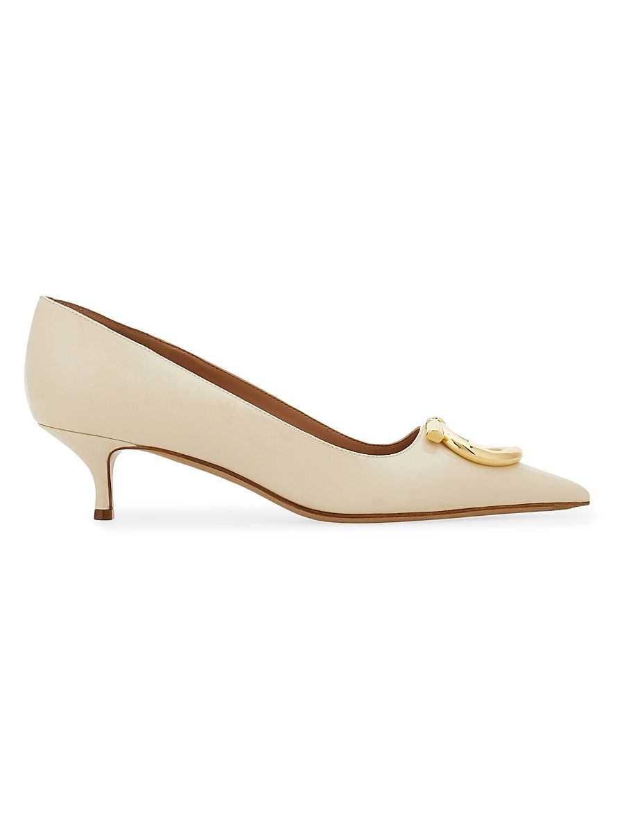Women's Lara 40MM Gancini Leather Pumps - Mascarpone - Size 10