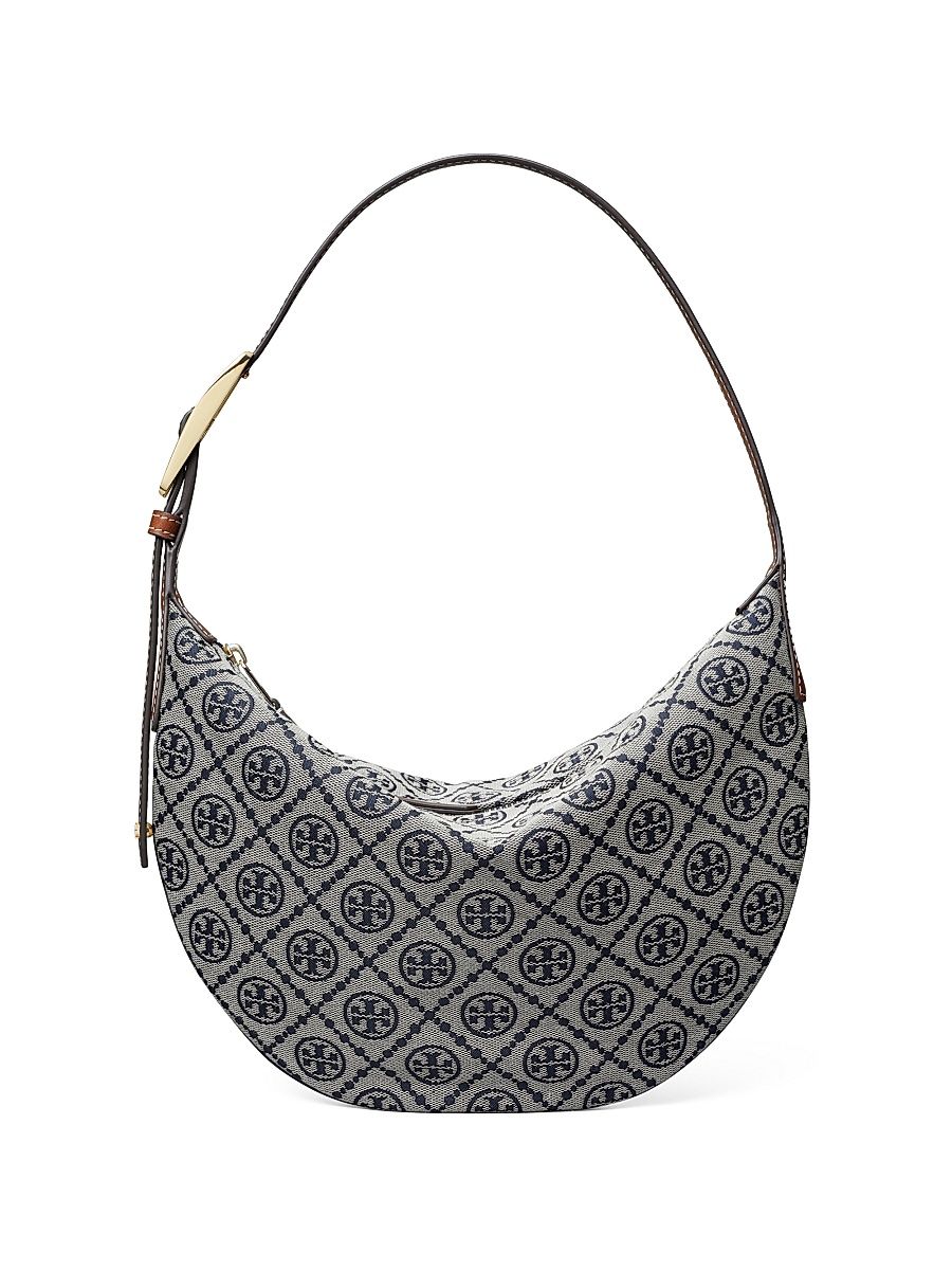 Women's T Monogram Printed Hobo Bag - Tory Navy