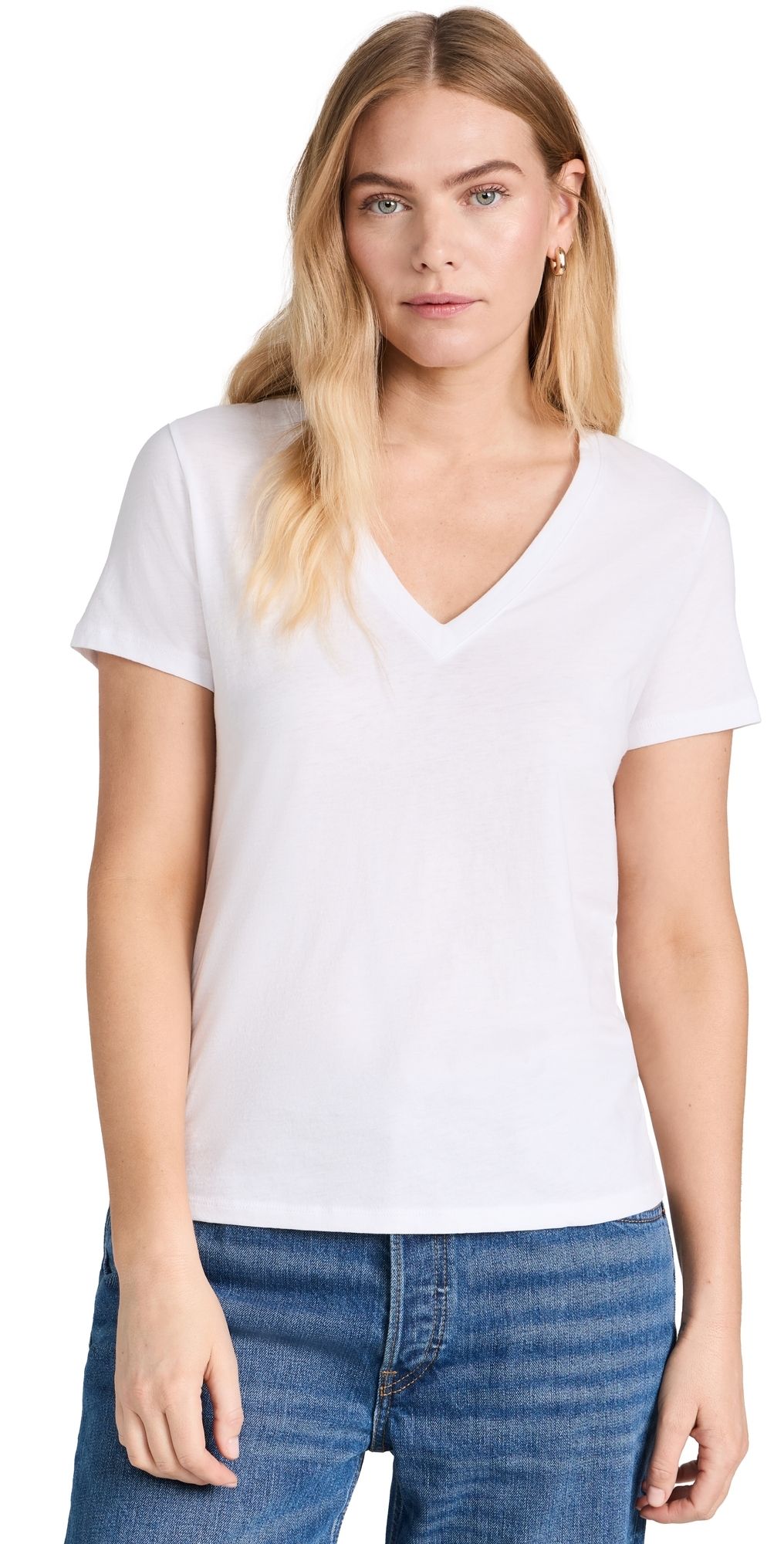 Vince Essential V Neck Tee Black XXS