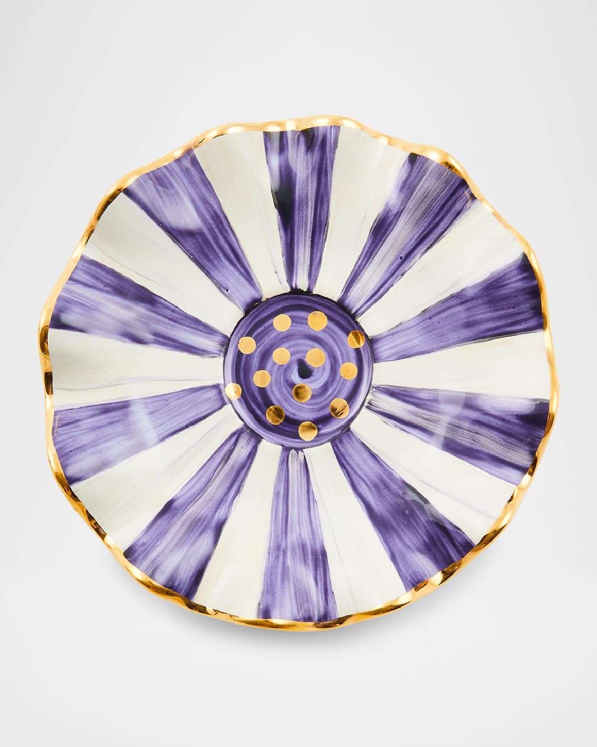 Plum Check Ceramic Saucer