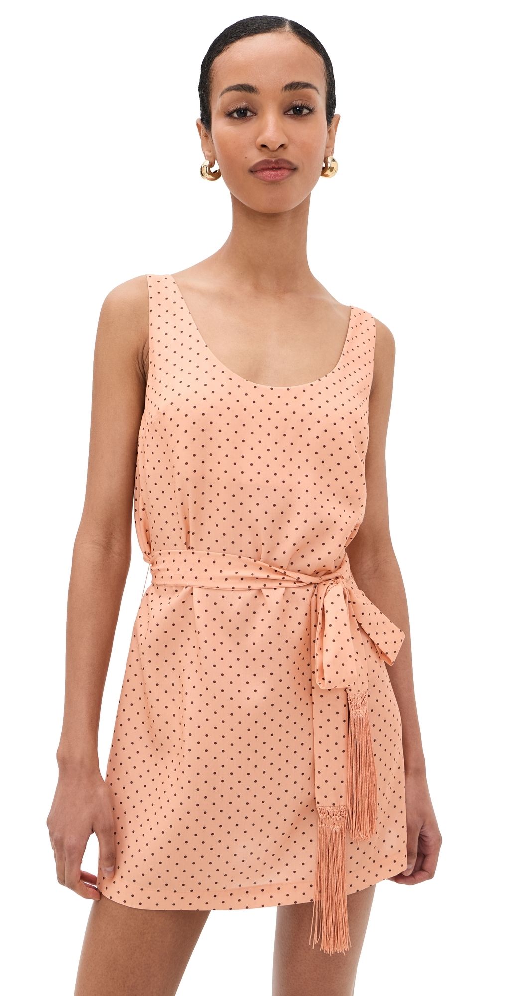 POSSE Evie Mini Dress Tangerine Polka Dot XXS