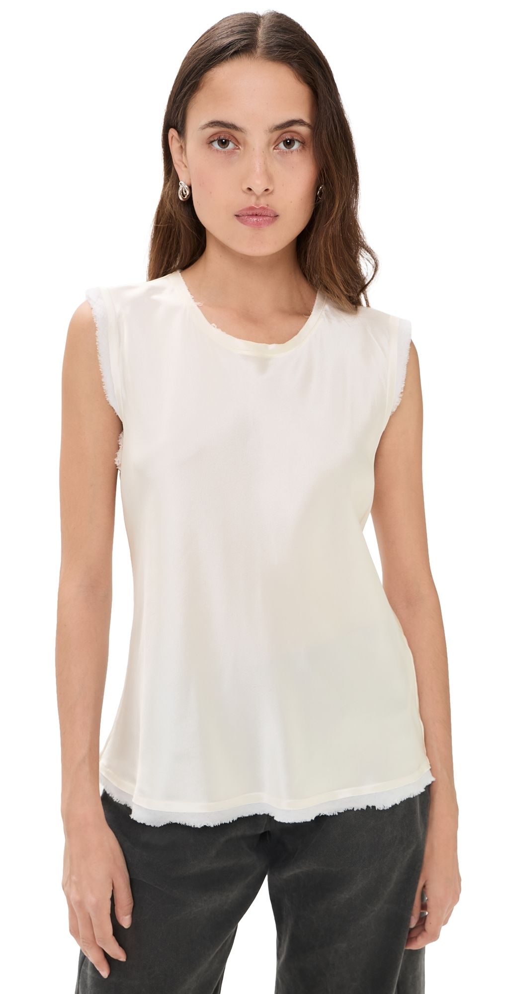 ALL THREE Amanda Silk Tank Off-White M