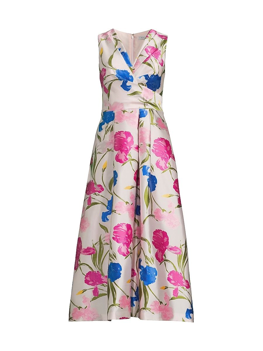 Women's Payton Jacquard Tea-Length Dress - Fuchsia Multi - Size 6