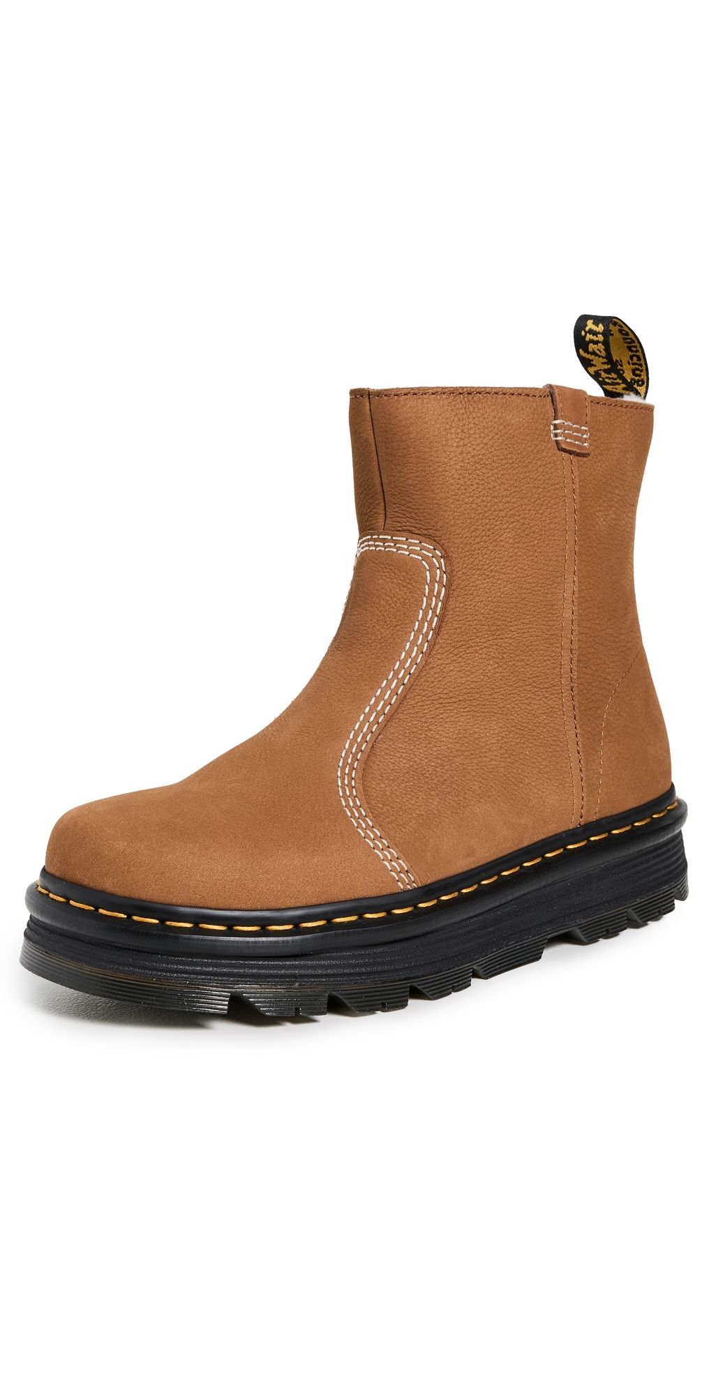 Dr. Martens Zebzag Rigger Slip On Nubuck Boots Desert Brown 8