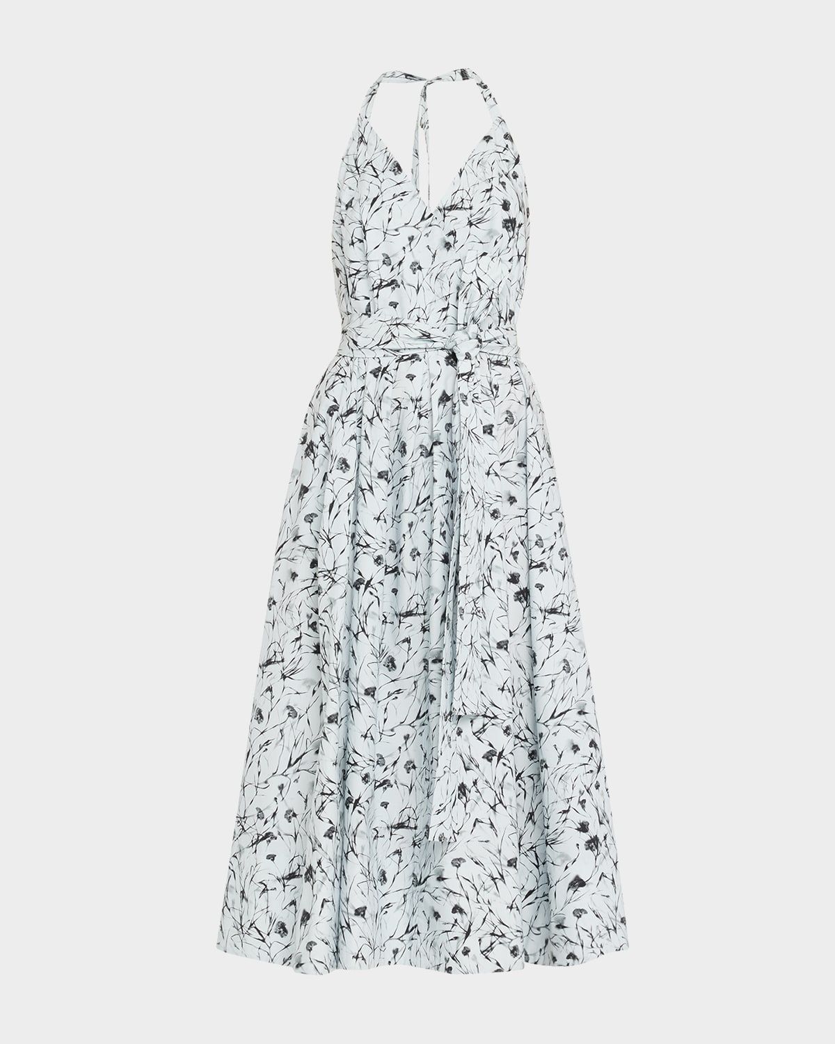 Ellison Printed Poplin Halter Dress