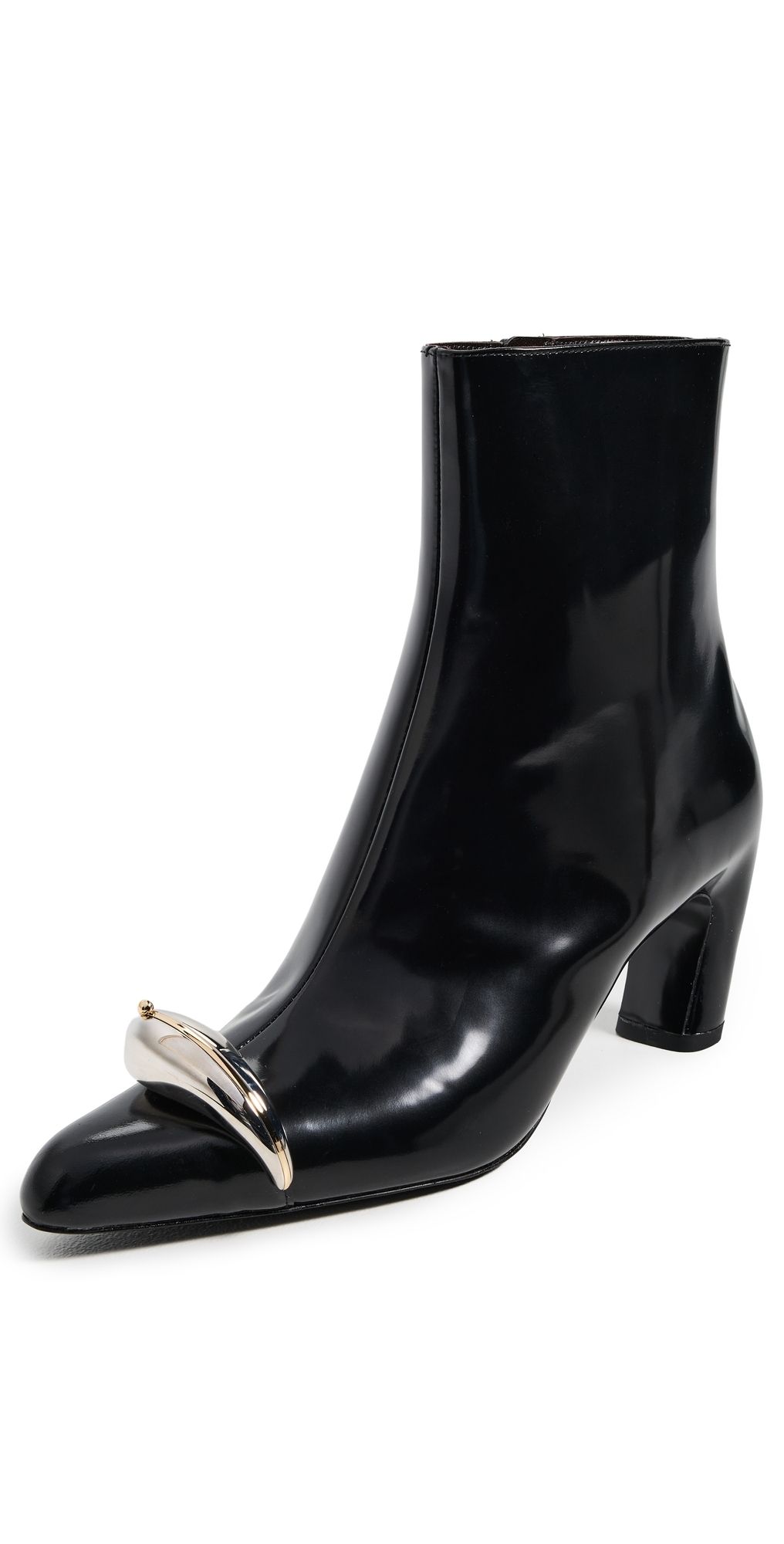 Tory Burch Pierced Heeled Ankle Boots PERFECT BLACK / SILVER 10