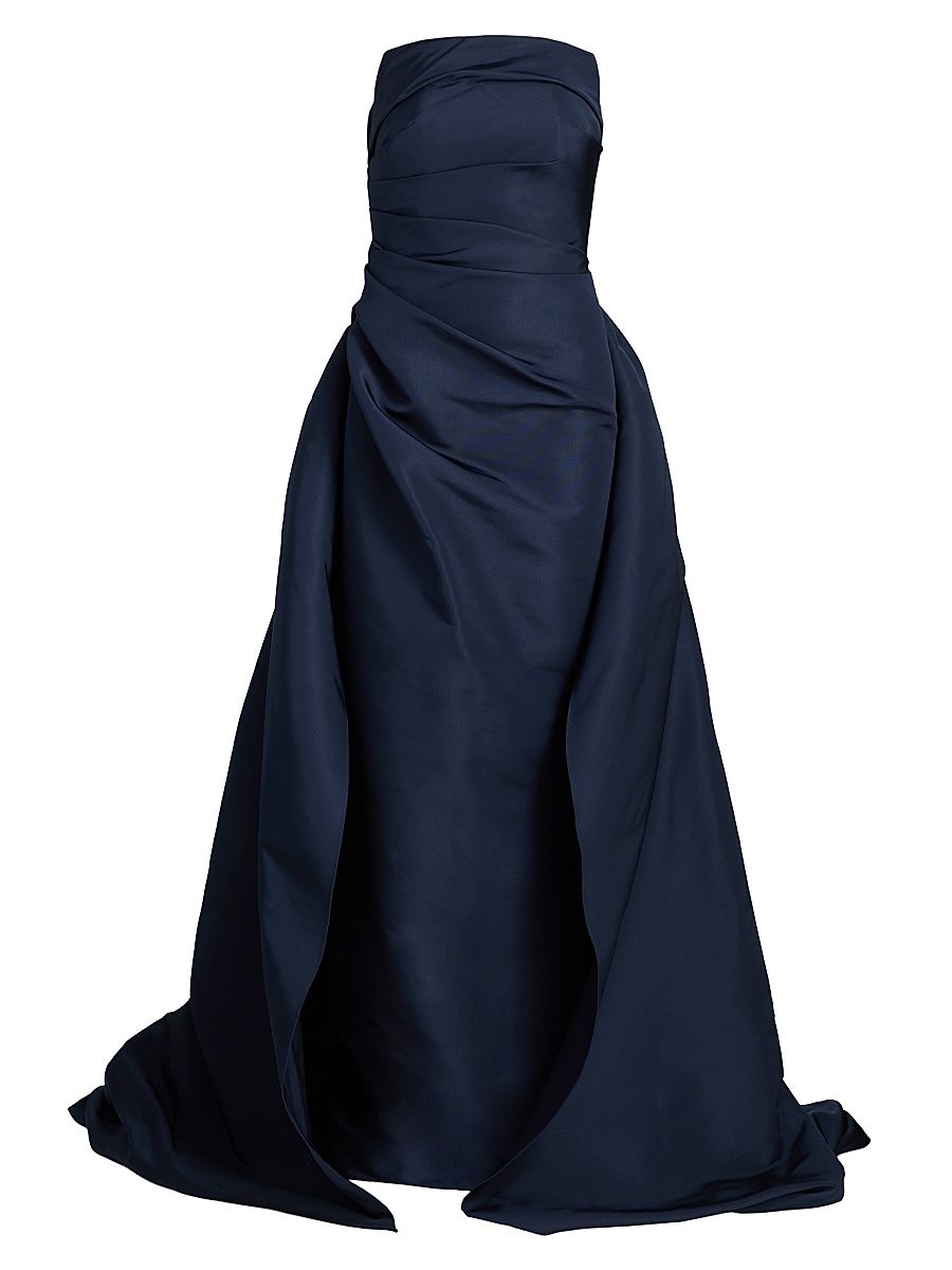 Women's Draped Faille Strapless Ballgown - Midnight - Size 10