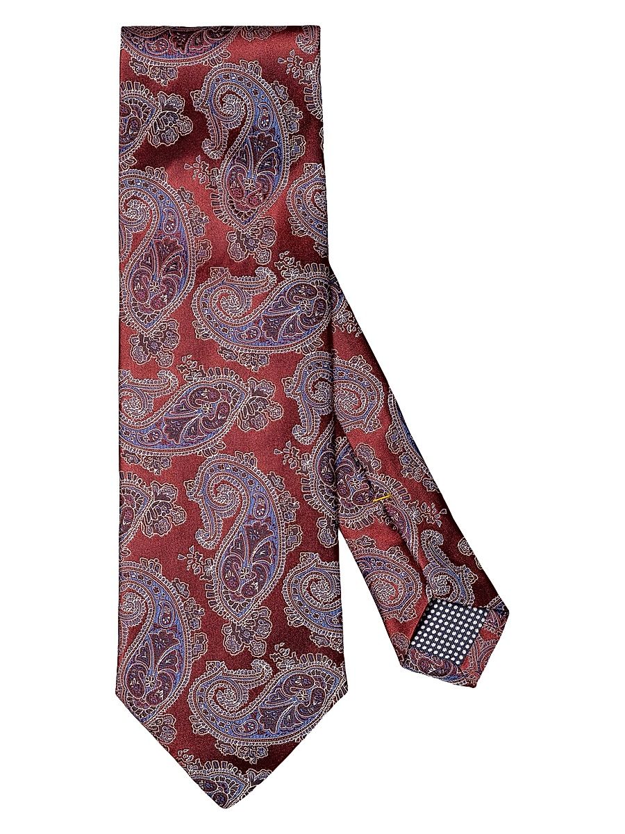 Men's Paisley Silk Tie - Red