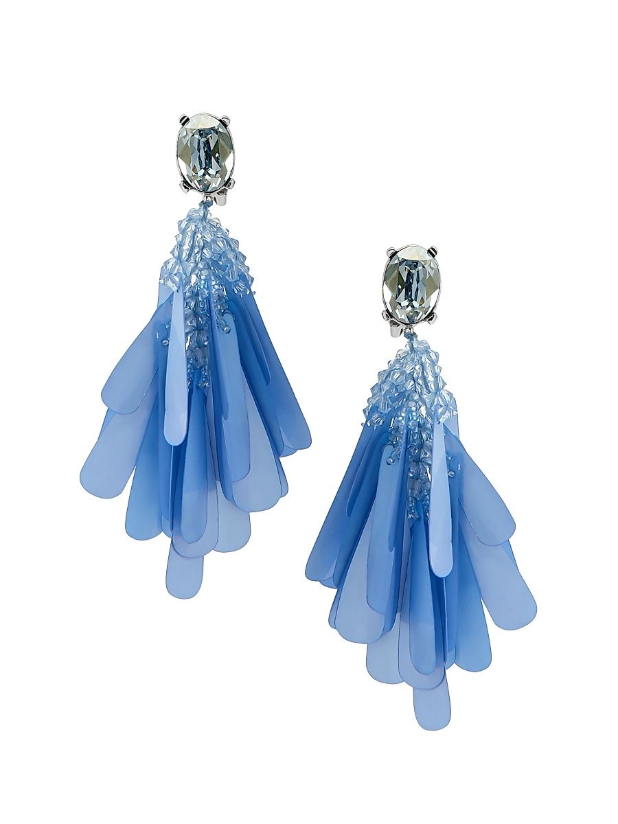 Women's Metal & Mixed-Media Clip-On Drop Earrings - Aquamarine